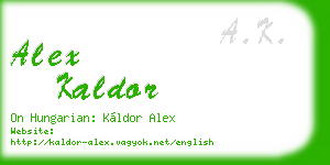 alex kaldor business card